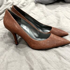 Brown Leather Look Heels